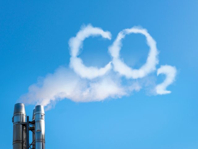 Ein CO2 Zeichen in Form einer Wolke
